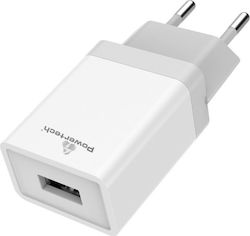 Powertech Încărcător fără cablu cu port USB-A Alb (PT-759)