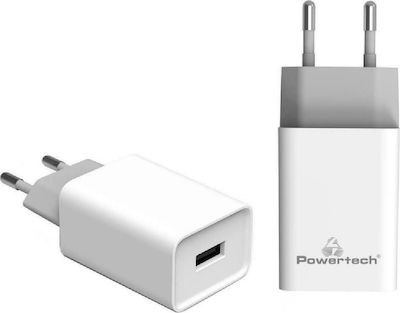 Powertech Φορτιστής Χωρίς Καλώδιο με Θύρα USB-A Λευκός (PT-761)