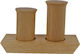 Lampiris Interiors Love Round Salt and Pepper Set Wooden with Stand 2pcs
