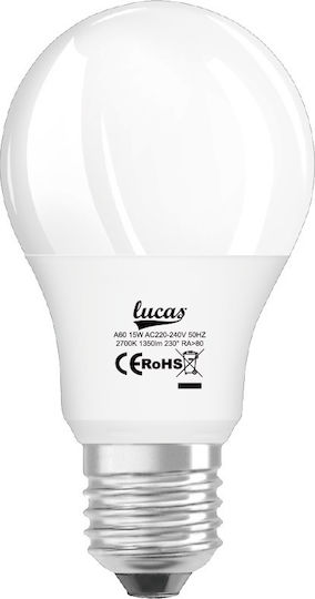 Lucas LED Bulb 15W 127mm for Socket E27 and Shape A65 Natural White 1350lm