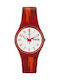 Swatch Flame Watch with Red Rubber Strap