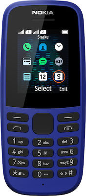 Nokia 105 (2019) Dual SIM Κινητό με Κουμπιά (Αγγλικό Μενού) Μπλε