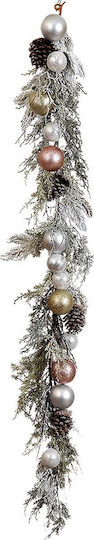 Lianos with Balls and Pinecones Christmas Garland White 150x20cm 1pc