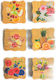 Wooden Multicolour Coasters 10x10cm 6pcs