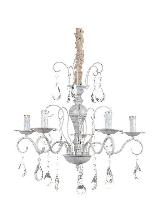 Keskor Chandelier Candlestick 5xE14 White 8933-5