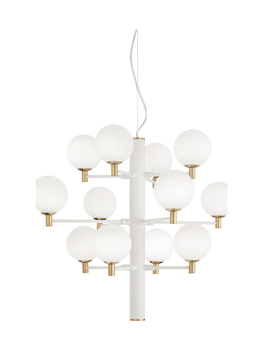 Ideal Lux Copernico Chandelier 12xG9 White 71cm 197302