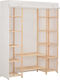 vidaXL Stoffschrank mit Regalen in Weiß Farbe 135x40x170cm
