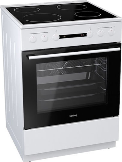 Korting Cooker 71lt with Ceramic Hobs W60cm. White
