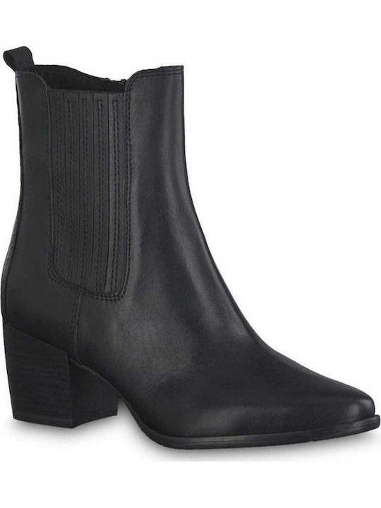 Marco Tozzi Leather Women's Ankle Boots Black