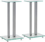 vidaXL Speaker Stands in Silver Color