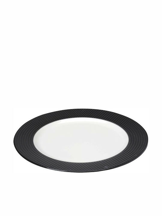 Espiel Dots Plate Desert Ceramic Black with Diameter 20cm