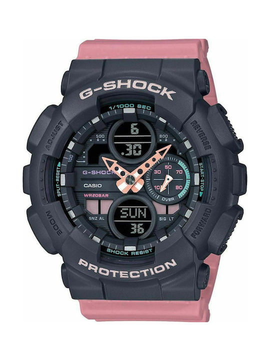 Casio G-Shock Digital Battery Chronograph Watch with Rubber Strap Pink