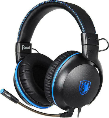 Sades Fpower Over Ear Gaming Headset with Connection 3.5mm Blue