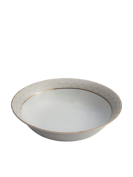 Oriana Ferelli Σαλατιέρα Porcelain Salad Bowl White-Gold 23x23cm