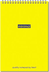 Next Spiral Notebook Ruled A4 80 Sheets 2 Subjects Minimal Yellow 1pcs