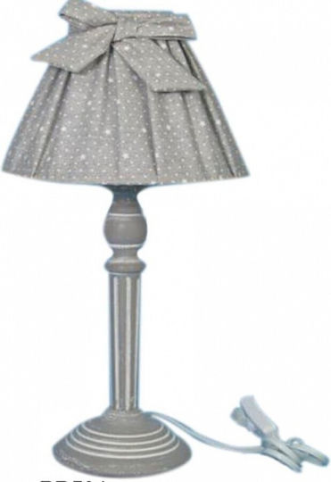 Etoile Lemn Vintage Lampă de masă cu Abajur Gri și Bază