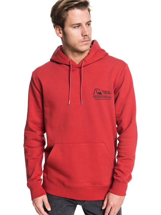 Quiksilver Daily Wax Herren Sweatshirt mit Kapuze und Taschen Garnet