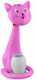 Horoz Electric Led Kids Desk Lamp Touch Γάτα Pink