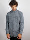 Long-sleeved Denim Shirt Gray