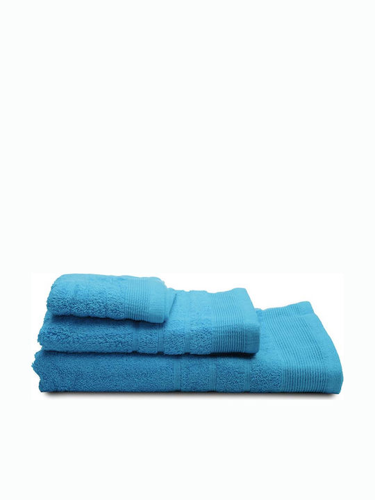 Sunshine Σετ Πετσέτες Μπάνιου 3τμχ Χίμπουρι 17 Tuquoise Βάρους 500gr/m²