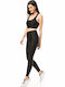 Women's Long Legging Shiny & High Waisted Black
