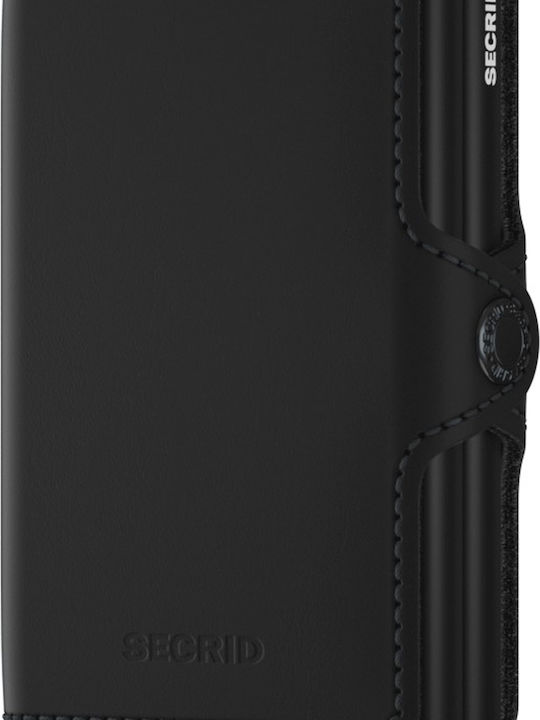 Twinwallet Matte Δερμάτινο Ανδρικό Πορτοφόλι Καρτών με RFID και Μηχανισμό Slide Μαύρο