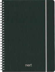 Next Spiral Notebook Ruled B5 3 Subjects Fabric Gray 1pcs