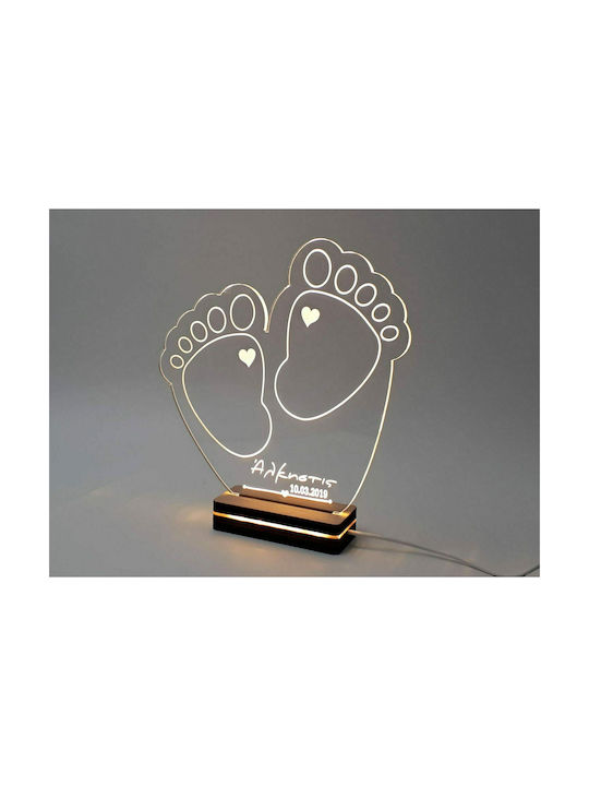 Gift & Design Led Παιδικό Διακοσμητικό Φωτιστικό Baby Feet Διάφανο