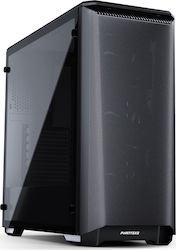 Phanteks Eclipse P400A Jocuri Turnul Midi Cutie de calculator cu fereastră laterală și iluminare RGB Digital Black
