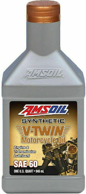 Amsoil V-Twin Synthetic Motorcycle Oil for Four-Stroke Engines 946ml