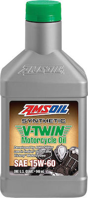 Amsoil V-Twin Synthetic Motorcycle Oil for Four-Stroke Engines 15W-60 946ml