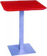 Τ4003 Outdoor Bar Table with Metal Frame Red 60x60x75cm