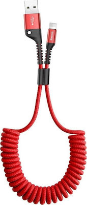 Baseus Fish Eye Braided / Spiral USB-A to Lightning Cable Red 1m (CALSR-09)