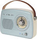 Madison Freesound VR30 Retro Tabletop Radio Rechargeable with Bluetooth Blue