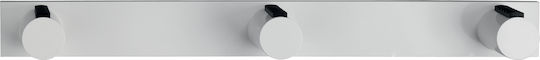 Inofix Metal Wall Hanger with 3 Slots White - 38.6x5.5x4cm