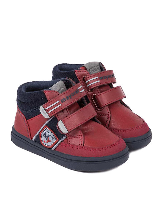 Παιδικά Sneakers High με Σκρατς Κόκκινα