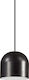 Ideal Lux Tall SP1 Pendant Light LED Bell with Warm White Light Black