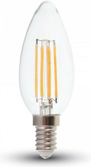 Fos me Λάμπα LED 6W για Ντουί E14 και Σχήμα C35 Φυσικό Λευκό 520lm