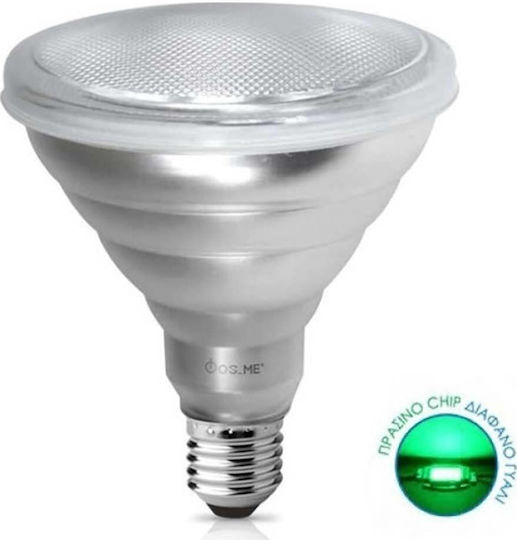 Fos me LED крушка 12W за фасунга E27 и форма PAR38 Зелен 1080лм