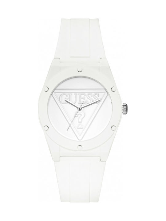 Guess Watch with White Rubber Strap