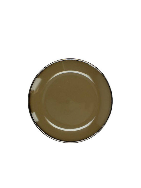 Zaros Πιάτο Γλυκού Εμαγιέ Καφέ με Διάμετρο 19.5cm