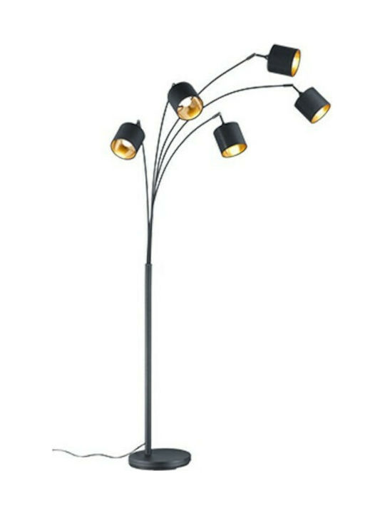 Trio Lighting Tommy Lampa de podea Î200xL30cm. cu Soclu pentru Bec E14 Negru