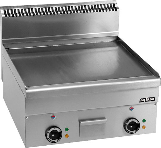 MBM Ηλεκτρικό Πλατώ Ψησίματος Χάλυβα 60x60x27cm 7.5kW με Λεία Πλάκα EFT66L