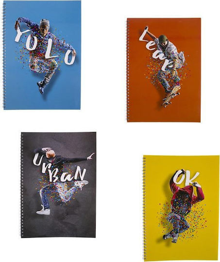 Neohart Spiral Notebook Ruled A4 3 Subjects Boys 1pcs