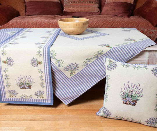 Whitegg Checkered Elies with Embroidery Purple 140x140cm