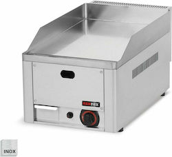 RM Gastro Πλατώ Ψησίματος Υγραερίου Χρωμίου 33x60x22cm 4kW με Λεία Πλάκα Redfox FTHC30G