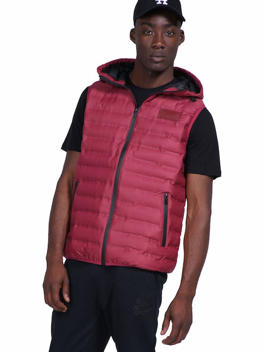 Ärmellos Jacke Puffer Burgundisch