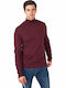 Funky Buddha Men's Long Sleeve Sweater Turtleneck Burgundy