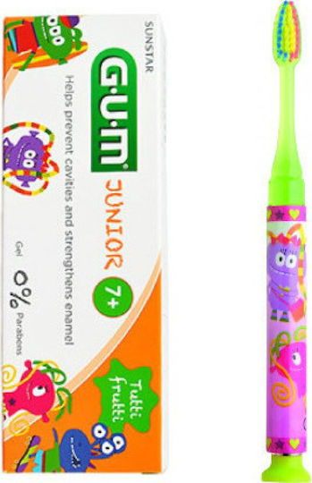 GUM Light-Up 903 & Junior Σετ Παιδική Οδοντόκρεμα με Οδοντόβουρτσα για 7+ Χρονών 2τμχ με Γεύση Φράουλα 50ml
