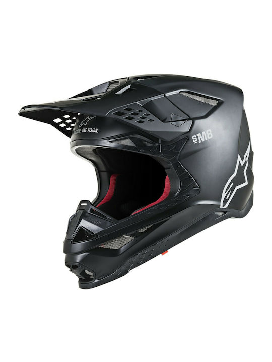 Alpinestars Supertech S-M8 Solid Black Matt Κράνος Μηχανής Motocross ECE 22.05 1300gr